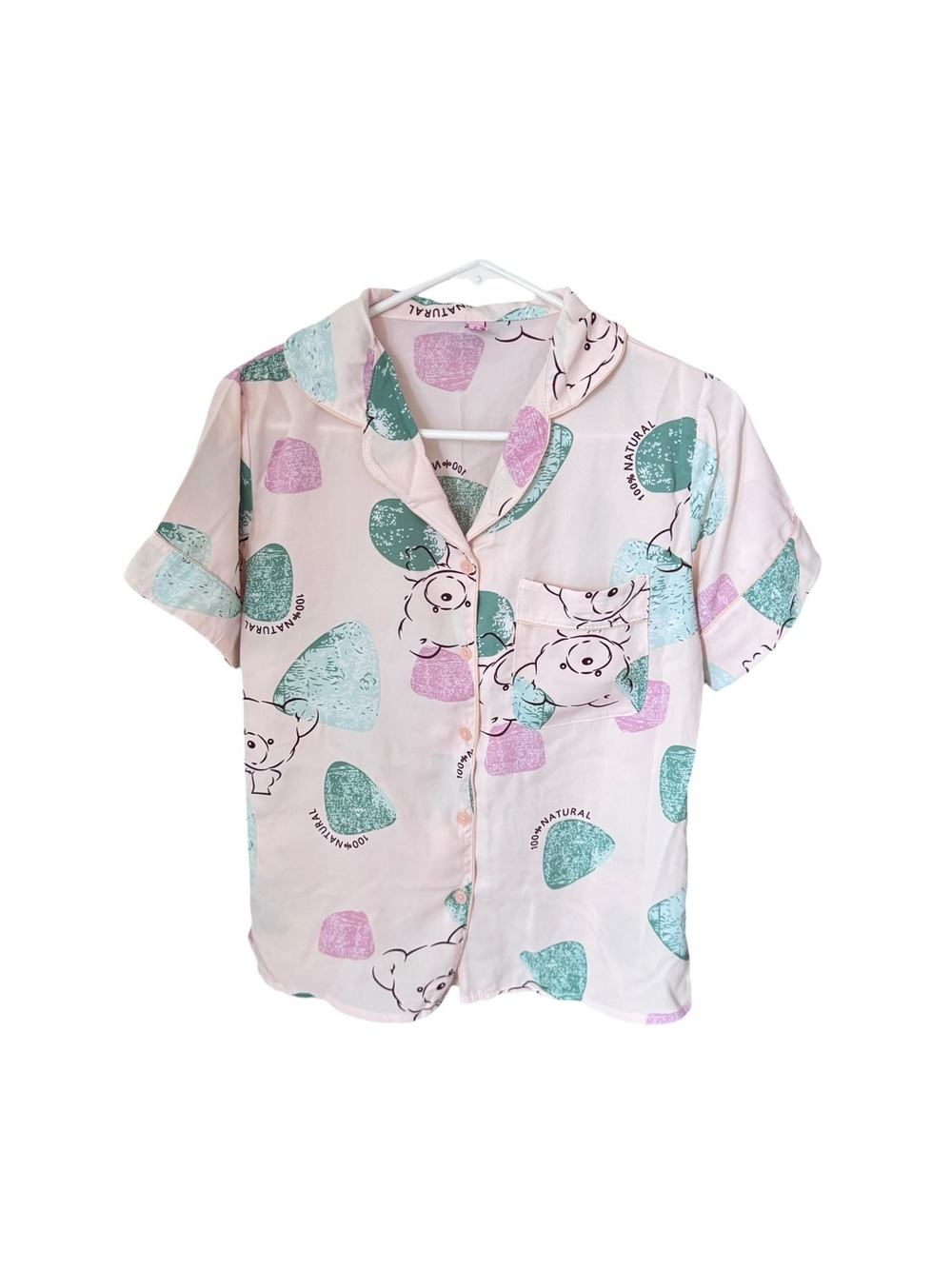 Hello Kitty Pink Short-Sleeve Shirt Small loungewear vacation coquette Y2K